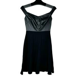 Bailey 44 Sleeveless Mesh Mini Vegan Leather Dress XS NWT